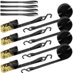 KOKITEA крепежный ремень чёрный крепежный храповик ременного типа down ремень крепление для багажа ремень 4шт.@ веревка шт сторона 4m ширина 2.5cm фиксация частота поломка .