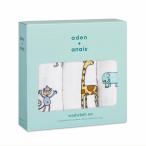 aden + anais エイデンアンドアネイ ウォッシュクロス ジャングルジャム 3枚セット 30×30cm モスリンコットン ループ付き 出産祝い