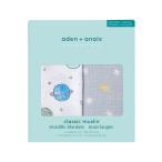 aden + anais(エイデンアンドアネイ) おくるみ スペースキャデット 2枚セット 112×112cm モスリンコットン スワドル 銀河デザイ