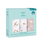 aden + anais(エイデンアンドアネイ) ウォッシュクロスセット 3枚セット safari dreams 30x30cm オーガニックコットン