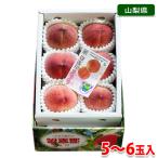 山梨県産　温室桃 （ハウス桃） 秀品　5〜6玉入　化粧箱