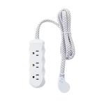お取り寄せ オン 電源タップ 3口 約1.2m ホワイト onn 3-Outlet Surge Protector with 4' Power Cord, Wh