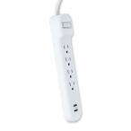 お取り寄せ オン 電源タップ 4口 USB付き 約0.75m ホワイト onn 4-Outlet 2USB Surge Protector White 2.5f