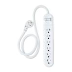 お取り寄せ オン 電源タップ 6口 2個セット 約0.75m ホワイト onn. 6-Outlet Surge Protector, 2 Pack, 2.5ft