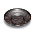 越前漆器　黒　4.2寸　牡丹彫　ダル