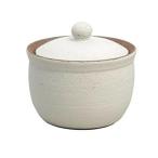 信楽焼　塩つぼ（大）白＜調味料入