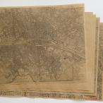 ショッピングブックカバー 紙製ブックカバー　パリ古地図（モノクロ）　A3判