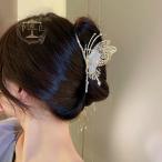 バナナクリップ ヘアクリップ ヘアアクセサリー ヘアアレンジ バタフライ 蝶々 ビジュー キラキラ
