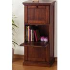 &lt;ファムプラス&gt;天然木リビングフラップキャビネット　3枚扉