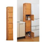 桐製すきま収納庫 6ドア 30cm幅