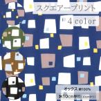 【10cm単位】生地 布 オックス 綿100％ スクエア 北欧風 四角 モダン 幾何学柄 大人かわいい ブロックチェック【数量3以上】