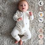 PUPPAPUPO ダブルジップ 長袖 カバーオール シンプル ニューボーン ベビー ロンパース 秋 冬 60 70 80 ベビー服 男の子 女の子 綿 コットン 退院着 プッパプーポ