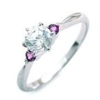 エンゲージリング 婚約指輪 ダイヤモンド ダイヤ プラチナ リング アメジスト オーダー