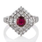 指輪レディースルビー指輪プラチナルビーデザインリングオーダー