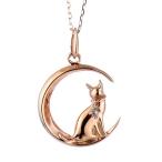 ネックレスレディース天然石アクアマリンネックレス猫3月誕生日プレゼントオーダー