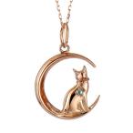 ネックレスレディース天然石ブルートパーズ猫ネックレス11月誕生日プレゼント...