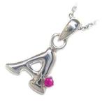 Yahoo! Yahoo!ショッピング(ヤフー ショッピング)ネックレス レディース 天然石 イニシャル A イニシャル 7月誕生石ルビーペンダント ネックレス CanCam掲載 オーダー