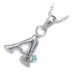 Yahoo! Yahoo!ショッピング(ヤフー ショッピング)ネックレス レディース 天然石 イニシャル A イニシャル 11月誕生石ブルートパーズペンダント ネックレス CanCam掲載 オーダー