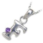 Yahoo! Yahoo!ショッピング(ヤフー ショッピング)ネックレス レディース 天然石 イニシャル F イニシャル 2月誕生石 アメジストペンダント ネックレス CanCam掲載 オーダー