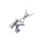 Yahoo! Yahoo!ショッピング(ヤフー ショッピング)ネックレス レディース 天然石 イニシャル K イニシャル 2月誕生石 アメジストペンダント ネックレス CanCam掲載 オーダー