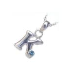 Yahoo! Yahoo!ショッピング(ヤフー ショッピング)ネックレス レディース 天然石 イニシャル K イニシャル 11月誕生石ブルートパーズペンダント ネックレス CanCam掲載 オーダー