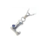 Yahoo! Yahoo!ショッピング(ヤフー ショッピング)ネックレス レディース 天然石 サファイア ネックレス イニシャル L イニシャル 9月誕生石 ネックレス CanCam掲載 オーダー