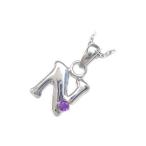 Yahoo! Yahoo!ショッピング(ヤフー ショッピング)ネックレス レディース 天然石 イニシャル N イニシャル 2月誕生石 アメジストペンダント ネックレス CanCam掲載 オーダー