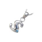 Yahoo! Yahoo!ショッピング(ヤフー ショッピング)ネックレス レディース 天然石 イニシャル S イニシャル 11月誕生石ブルートパーズペンダント ネックレス CanCam掲載 オーダー