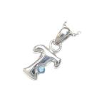 Yahoo! Yahoo!ショッピング(ヤフー ショッピング)ネックレス レディース 天然石 イニシャル T イニシャル 11月誕生石ブルートパーズペンダント ネックレス CanCam掲載 オーダー