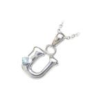 Yahoo! Yahoo!ショッピング(ヤフー ショッピング)ネックレス レディース 天然石 イニシャル U イニシャル 3月誕生石アクアマリンペンダント ネックレス CanCam掲載 オーダー