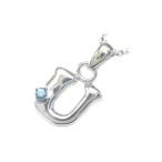 Yahoo! Yahoo!ショッピング(ヤフー ショッピング)ネックレス レディース 天然石 イニシャル U イニシャル 11月誕生石ブルートパーズペンダント ネックレス CanCam掲載 オーダー