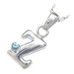 Yahoo! Yahoo!ショッピング(ヤフー ショッピング)ネックレス レディース 天然石 イニシャル Z イニシャル 11月誕生石ブルートパーズペンダント ネックレス CanCam掲載 オーダー