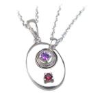 Yahoo! Yahoo!ショッピング(ヤフー ショッピング)ペアネックレス 1月 2月誕生石シルバー ガーネット アメジストペアペンダント ネックレス オーダー
