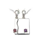 Yahoo! Yahoo!ショッピング(ヤフー ショッピング)ペアネックレス 1月 2月誕生石シルバー ガーネット アメジストペアペンダント ネックレス オーダー