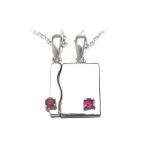 Yahoo! Yahoo!ショッピング(ヤフー ショッピング)ペアネックレス 1月 7月誕生石シルバー ガーネット ルビーペアペンダント ネックレス オーダー