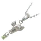 Yahoo! Yahoo!ショッピング(ヤフー ショッピング)猫 8月誕生石シルバー ペリドットペンダント ネックレス オーダー