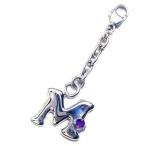 Yahoo! Yahoo!ショッピング(ヤフー ショッピング)M イニシャル 2月誕生石 アメジストチャームトップ ホルダーCanCam掲載 オーダー