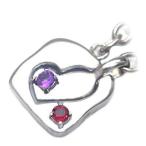 Yahoo! Yahoo!ショッピング(ヤフー ショッピング)2月 1月誕生石 シルバー アメジスト ガーネットペアチャーム オーダー