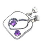 Yahoo! Yahoo!ショッピング(ヤフー ショッピング)2月誕生石シルバー アメジストペアチャーム オーダー