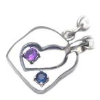 Yahoo! Yahoo!ショッピング(ヤフー ショッピング)サファイア チャーム 2月 9月誕生石シルバー アメジスト サファイアペアチャーム オーダー