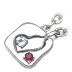 Yahoo! Yahoo!ショッピング(ヤフー ショッピング)3月 1月誕生石 シルバー アクアマリン ガーネットペアチャーム オーダー