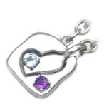 Yahoo! Yahoo!ショッピング(ヤフー ショッピング)3月 2月誕生石シルバー アクアマリン アメジストペアチャーム オーダー