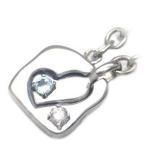 Yahoo! Yahoo!ショッピング(ヤフー ショッピング)3月 4月誕生石シルバー アクアマリン ダイヤモンドペアチャーム オーダー