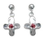 Yahoo! Yahoo!ショッピング(ヤフー ショッピング)ピアス 1月誕生石ガーネットピアス 花 レディース アクセサリー オーダー