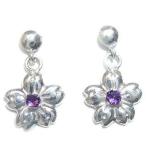 Yahoo! Yahoo!ショッピング(ヤフー ショッピング)ピアス 2月誕生石 アメジストピアス 花 レディース アクセサリー オーダー