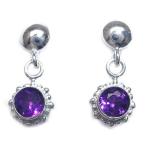 Yahoo! Yahoo!ショッピング(ヤフー ショッピング)ピアス 2月誕生石 アメジストピアス レディース アクセサリー 一粒ピアス オーダー