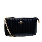国内発送 コーチ バッグ レディース COACH ポーチ リニア キルテッド レザー ラージ リストレット 2956 IMBLK ブラック 送料無料 爆買