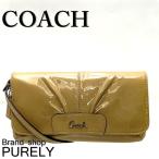 国内発送 コーチ ポーチ レディース COACH 小物入れ アシュレイ パテント レザー ラージ フラップ リストレット 48396E SV/CA キャメル 送料無料 爆買