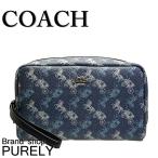 国内発送 コーチ ポーチ レディース COACH 小物 ホース アンド キャリッジ ボクシー コスメティック ケース 528 SVQB8 インディゴ×パールブルーマルチ