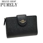 国内発送 コーチ 財布 レディース COACH 折り財布 クロスグレイン レザー ミディアム コーナー ジップ ウォレット 6390 IMBLK ブラック 送料無料